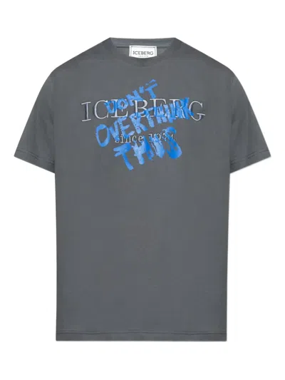 ICEBERG GRAFFITI-PRINT LOGO-EMBROIDERED T-SHIRT