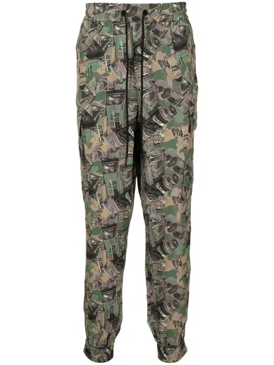 Iceberg Graphic Camouflage-print Track Pants In Brown