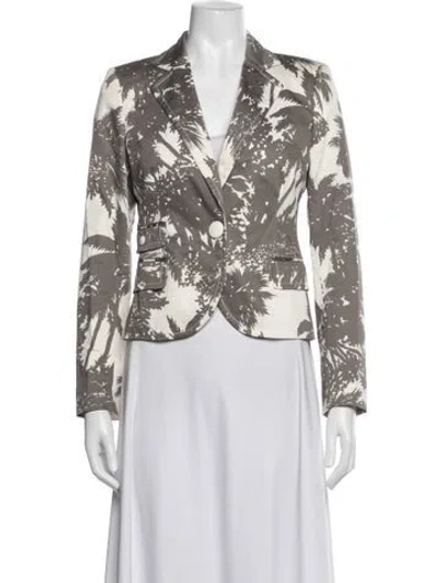 Pre-owned Iceberg Graphic Print Blazer In White