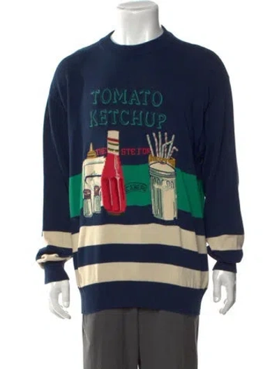 Pre-owned Iceberg Graphic Print Crew Neck Pullover In Blue