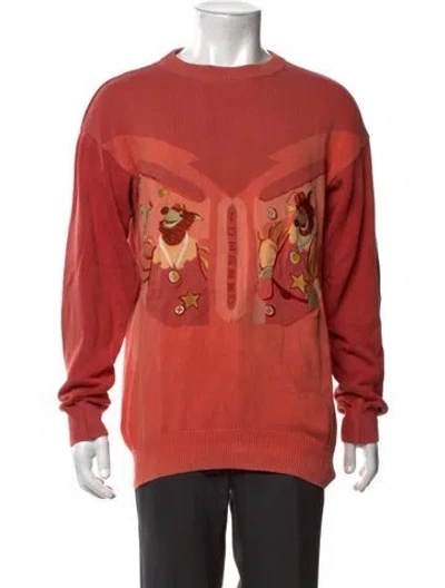 Pre-owned Iceberg Graphic Print Crew Neck Pullover In Orange