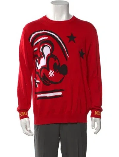 Pre-owned Iceberg Graphic Print Crew Neck Pullover In Red