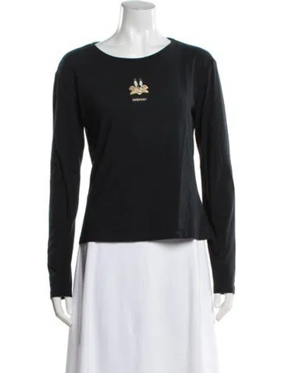 Pre-owned Iceberg Graphic Print Crew Neck T-shirt In Black