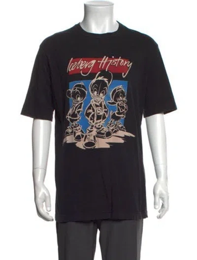 Pre-owned Iceberg Graphic Print Crew Neck T-shirt In Black