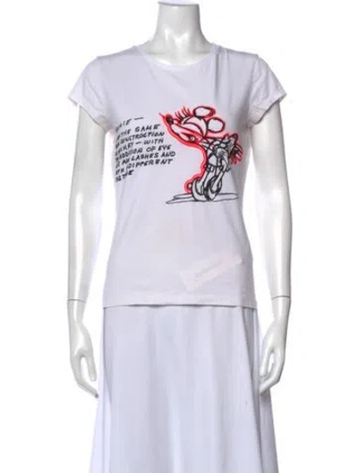 Pre-owned Iceberg Graphic Print Crew Neck T-shirt In White