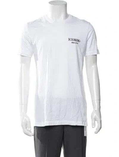 Pre-owned Iceberg Graphic Print Crew Neck T-shirt In White