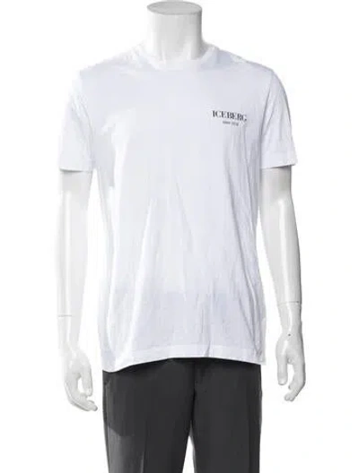 Pre-owned Iceberg Graphic Print Crew Neck T-shirt In White