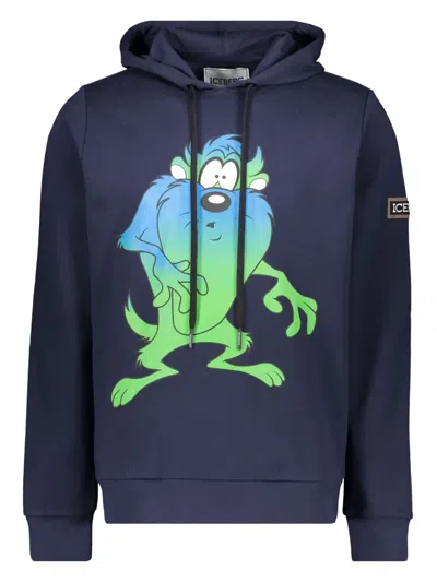 Iceberg Graphic-print Hoodie In Blue
