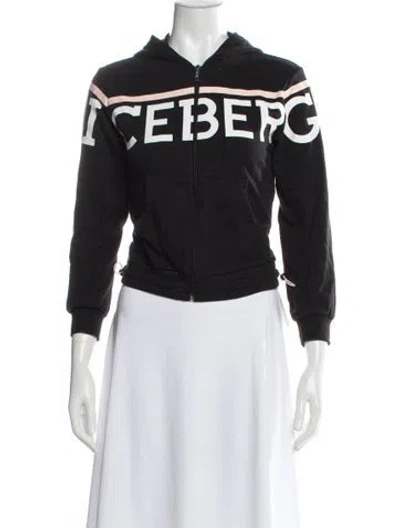 Pre-owned Iceberg Graphic Print Jacket In Black