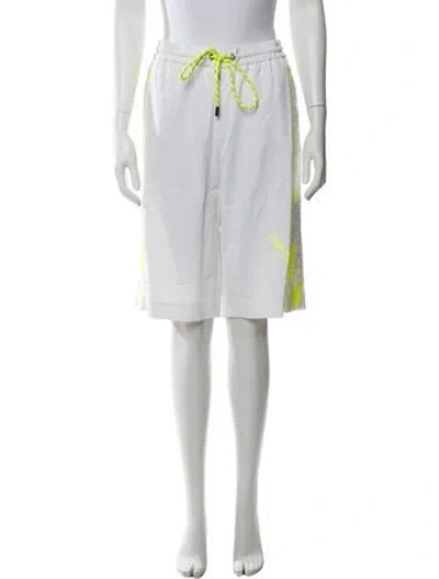 Pre-owned Iceberg Graphic Print Knee-length Shorts W/ Tags In White