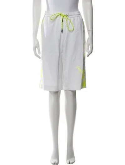 Pre-owned Iceberg Graphic Print Knee-length Shorts In White