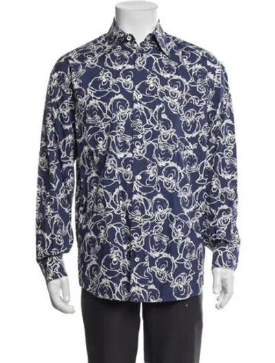 Pre-owned Iceberg Graphic Print Long Sleeve Shirt In Blue