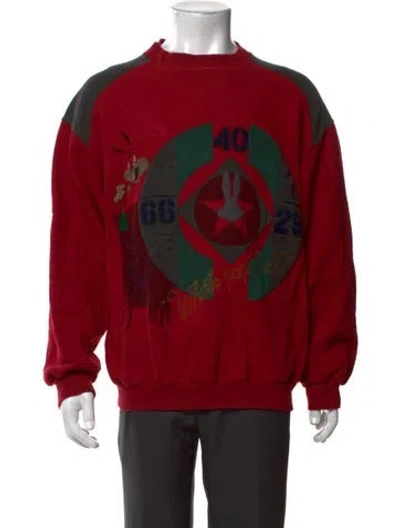 Pre-owned Iceberg Graphic Print Mock Neck Sweatshirt In Red