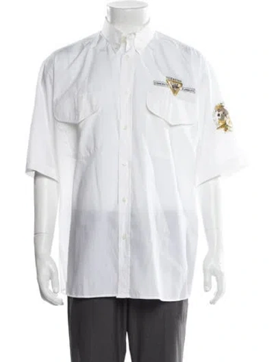 Pre-owned Iceberg Graphic Print Short Sleeve Shirt In White