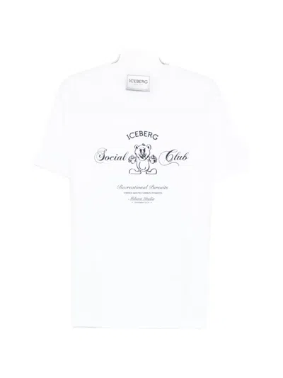 Iceberg Bear Printed Crewneck T-shirt In White