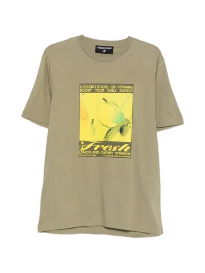Iceberg Graphic-print Cotton T-shirt In Brown