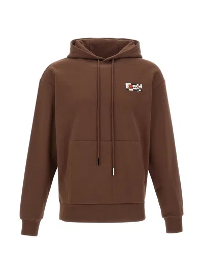Iceberg Graphic-print Drawstring Hoodie In Brown