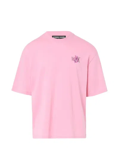 Iceberg Graphic-print Embroidered-logo T-shirt In Pink