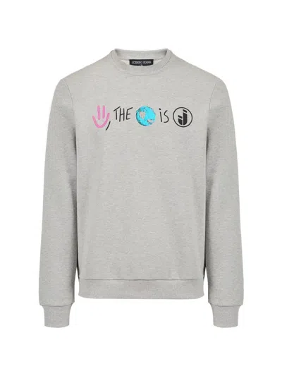 Iceberg Graphic-print Long-sleeve Sweatshirt In Gray