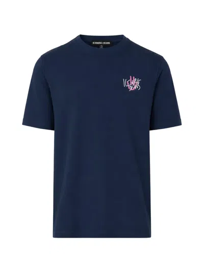 Iceberg Graphic-print T-shirt In Blue