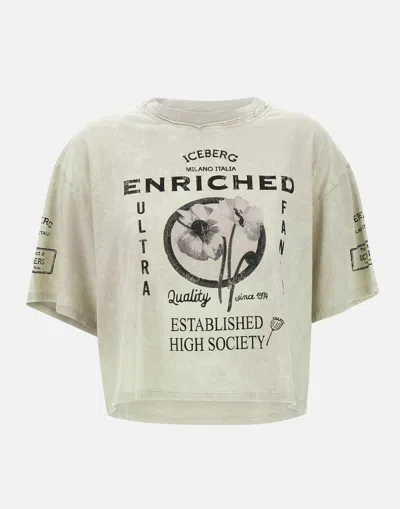 Iceberg Grey Tie Dye Cotton T Shirt In Neutrals