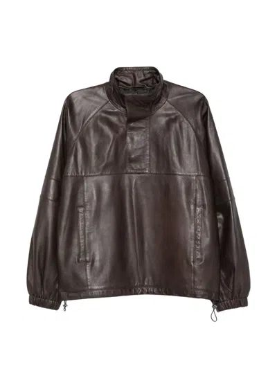 Iceberg High-neck Panelled Jacket In Brown