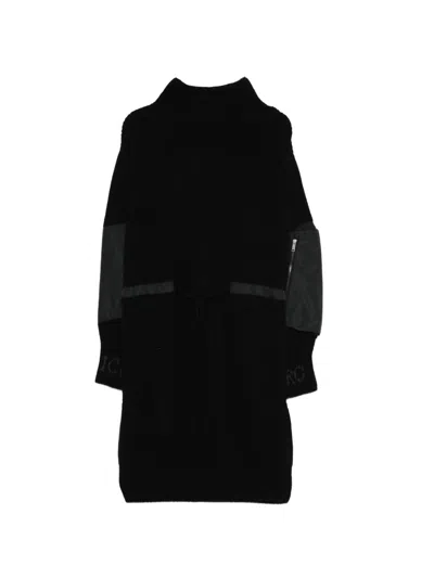 Iceberg High-neck Zip-pocket Dress In Black