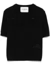 Iceberg Waffle-knit T-shirt In Black