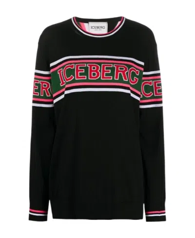 Iceberg Inlaid Sweater In Black