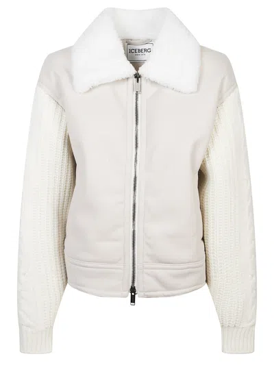 Iceberg Jacket With Faux Fur In White