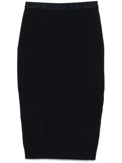 Iceberg Knitted Midi Skirt In Blue