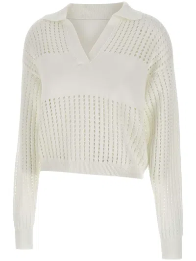 Iceberg Knitted Polo Sweater In White