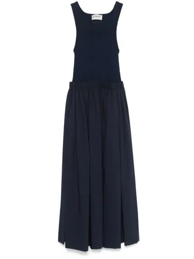 Iceberg Layered-effect Midi Dress In Blue