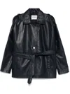 Iceberg Navy Blue Leather Jacket
