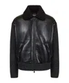 Iceberg Leather-like Zipper Casual Jacket In Black