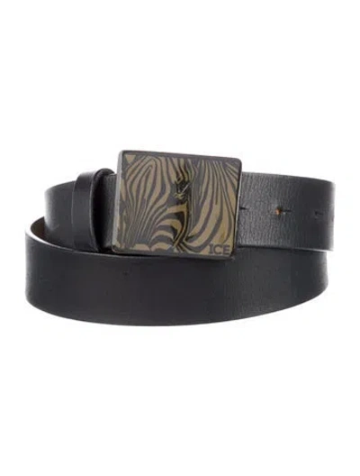 Pre-owned Iceberg Leather Waist Belt In Black
