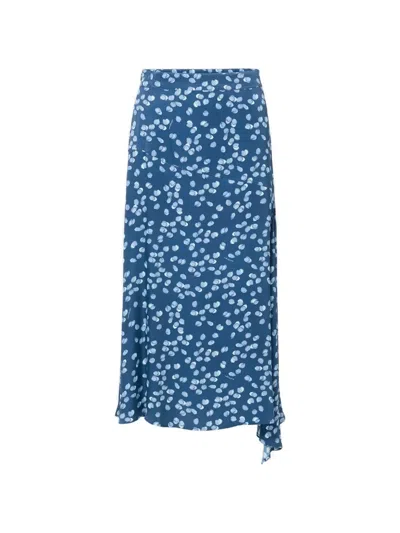 Iceberg Lemon-print Midi Skirt In Blue