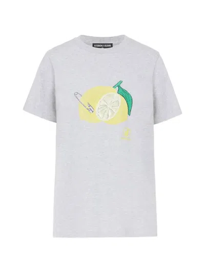 Iceberg Lemon-print Short-sleeve T-shirt In Gray