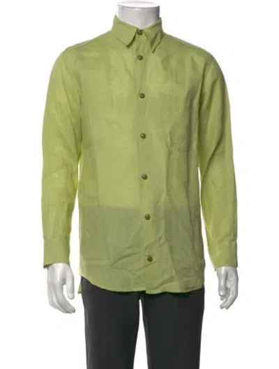 Pre-owned Iceberg Linen Long Sleeve Shirt In Green