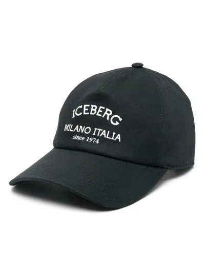 Iceberg Logo Cap In Black