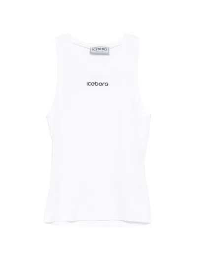 Iceberg Logo Detail Top In White
