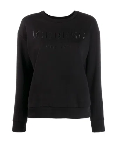 Iceberg Logo Embellished Sweatshirt In Black