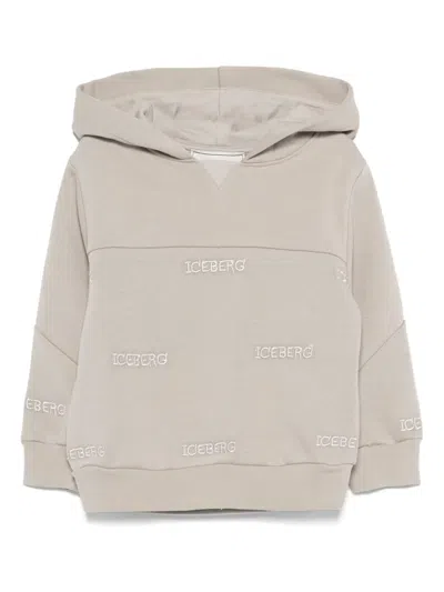 Iceberg Babies' Hoodie Mit Logo-stickerei In Grau