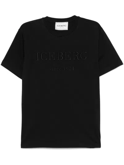 Iceberg Logo-embroidered T-shirt In Black