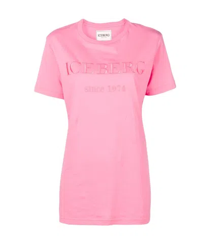 Iceberg Logo Embroidered T-shirt In Pink
