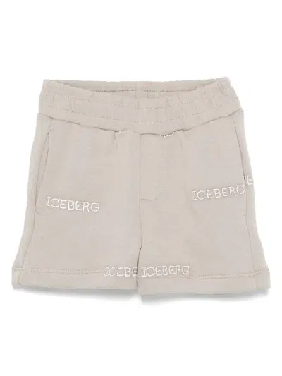 Iceberg Babies' Logo-embroidered Track Shorts In Grey
