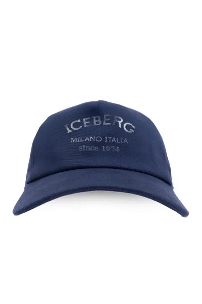 Iceberg Logo-print Cap In Blue