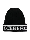 Iceberg Logo-jacquard Beanie In Black