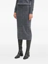 Iceberg Logo-jacquard Midi Skirt In Gray