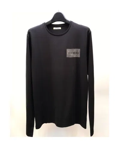 Iceberg Logo Long-sleeved T-shirt In Black